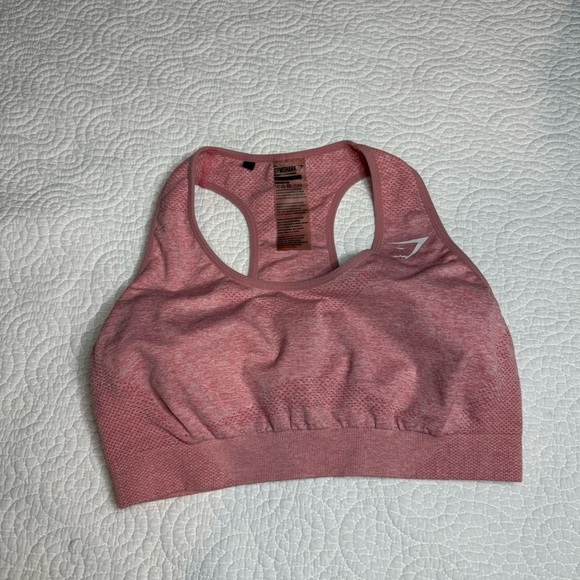 Gymshark Pink Sports Bra Seamless Moisture-Wicking - Picture 1 of 6